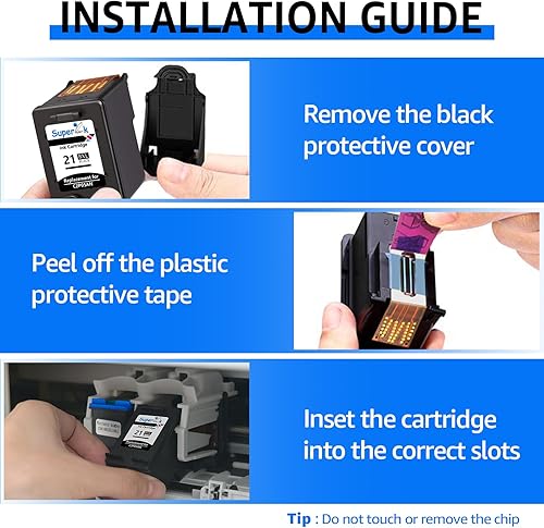 Miniatura 6 de SuperInk Cartucho de tinta remanufacturado 21XL de repuesto para HP 21 XL 21 compatible con impresora DeskJet D1520 D2345 F4140 F4180 F380 D1320
