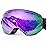 EXP VISION Snowboard Ski Goggles Men Women Youth, Anti Fog OTG Winter Snow Goggles Spherical Detachable Lens (Grapes)