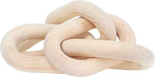 Miniatura 7 de 7Penn Decoración de eslabones de cadena de madera, cadena decorativa pequeña, decoración de mesa auxiliar, madera de pino, cadena de 5 eslabones