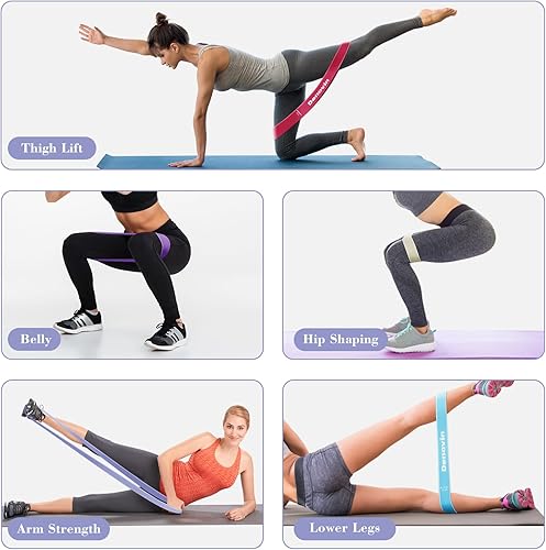 Miniatura 6 de Juego de 5 bandas de resistencia, bandas de ejercicio para mujeres y hombres, banda de entrenamiento de bucle para entrenamiento en casa,