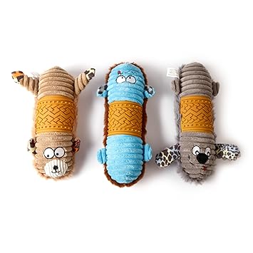 Pets Empire Cat Pet Puppy Durable Training Biting Squeak Chew Puzzle Toys Dog Toys Plush Squeaky Dog Chew Toy 1 Piece (Grey)