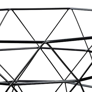 Corbeille à Fruits Design Industriel - Fer Et Bois | 28x28x14,5cm | Blanc | Pour Cuisine Ou Décoration