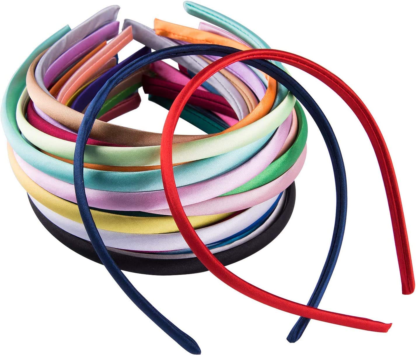 SATIN COVERED HEADBANDS Hair band ALICE BAND - 1cm wide School, weddings UK! By Accessories Attic (Pink)