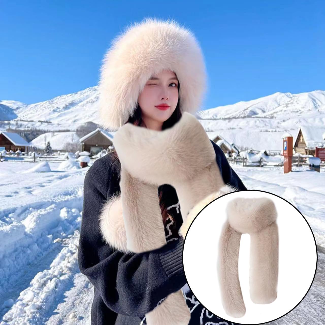 Kunstpelz Schal Stola Damen Lang Fellschal 180cm Kunstfuchspelz Kragen Winter Fellkragen Hochzeitsschal Pelz Brautstola Kunstfell Pelzkragen Kragenschal Pelzschal für Abendkleid Jacke Mantel