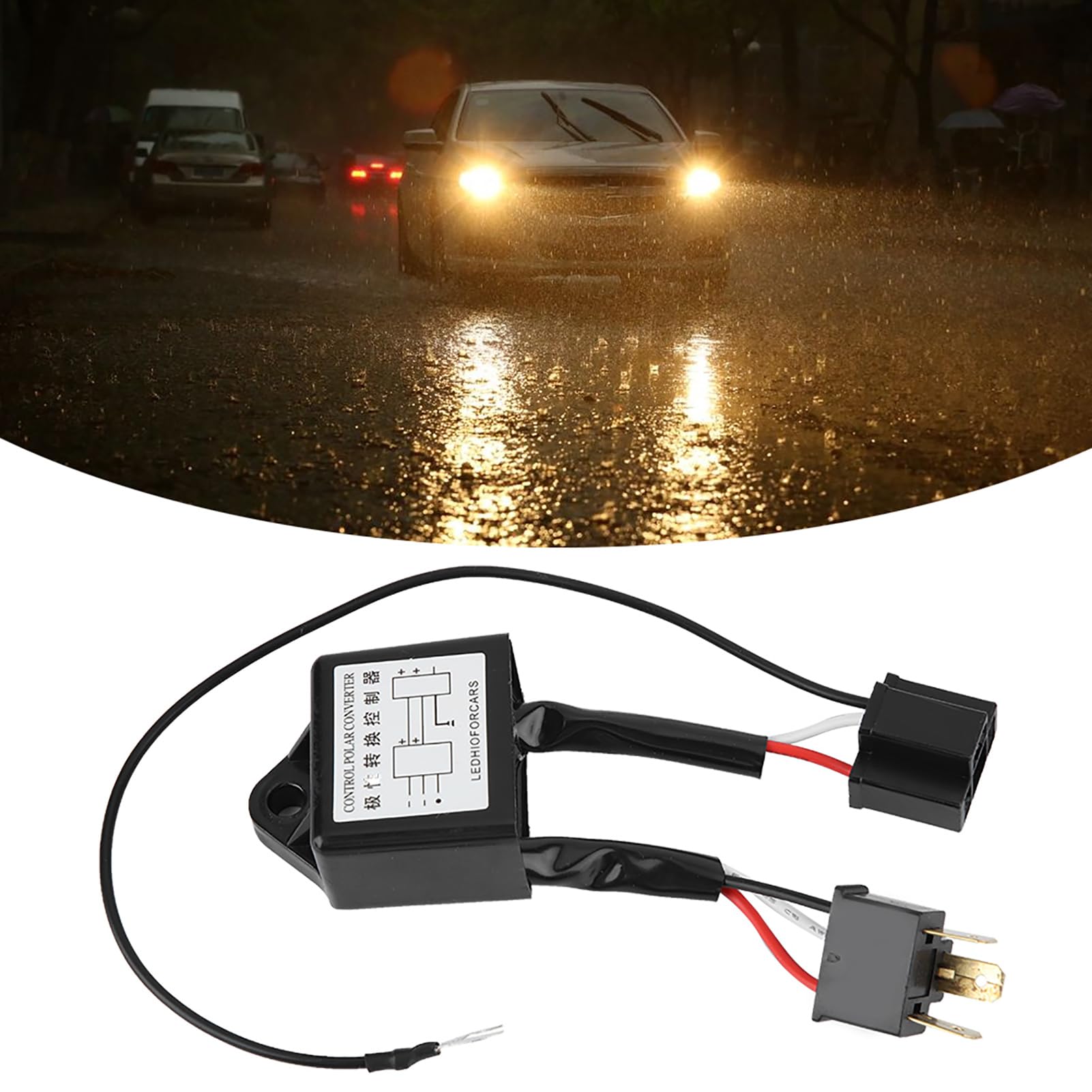 2 Stück LED Polaritätskonverter H4 Minuspol zu Pluspol Adapter für modifizierte Scheinwerfer Umkehrpolarität Lösung bei schwachem Licht oder Abblendproblemen wasserdichter Decoder