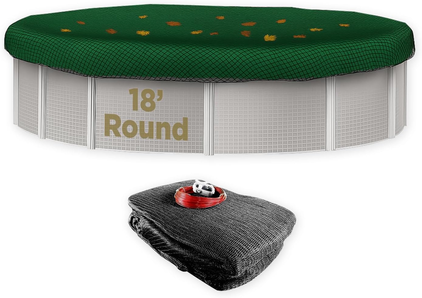 Buffalo Blizzard 18 ft Round Pool Leaf Net | Mesh Pool Net Cover | Leaf Net for Above Ground Pool | Easily Remove Leaves and Debris from Your Winter Cover | 3 Ft of Overlap | Winch & Cable Included