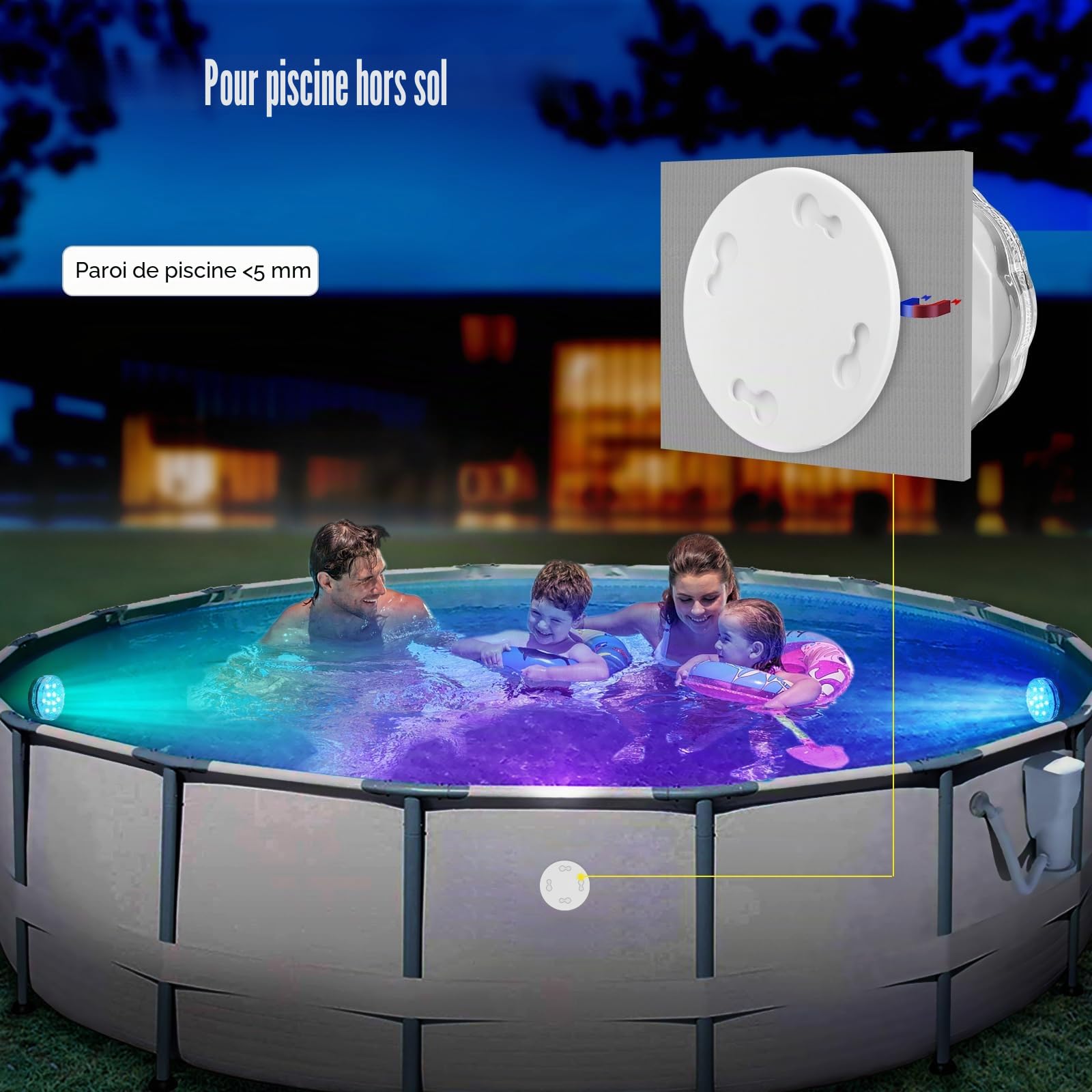 Lumière Piscine, Lampe Piscine Rechargeable Entièrement Scellée, Eclairage Piscine LED 25 Rgb Couleur, Étanche Ipx8 Éclairage Pour Plan D'Eau Convient Pour Jardin, Baignoire, Spa, Vase (1 Pc)