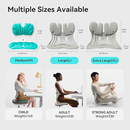 Miniatura 9 de BKT Cojines de asiento de apoyo lumbar, edición grande, silla de oficina engorómica para estudiantes, trabajadores de oficina, madres lactantes