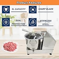Vista 2 de TECHTONGDA Procesador de alimentos y picador de verduras, picadora de carne comercial, picadora eléctrica de acero inoxidable, picadora de carne