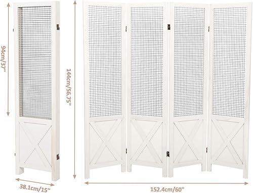 Miniatura 7 de uyoyous Divisor de habitación plegable de 4 paneles, separador de pantalla de privacidad, divisor portátil de pared, divisores independientes para