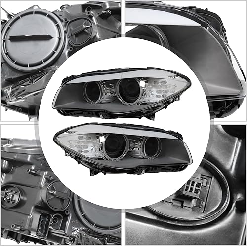 Miniatura 8 de Conjunto de faro delantero izquierdo izquierdo xenón HID faro delantero wo AFS 63117203244 apto para 2011 2012 2013 BBMMWW Serie 5 F10 carcasa negra