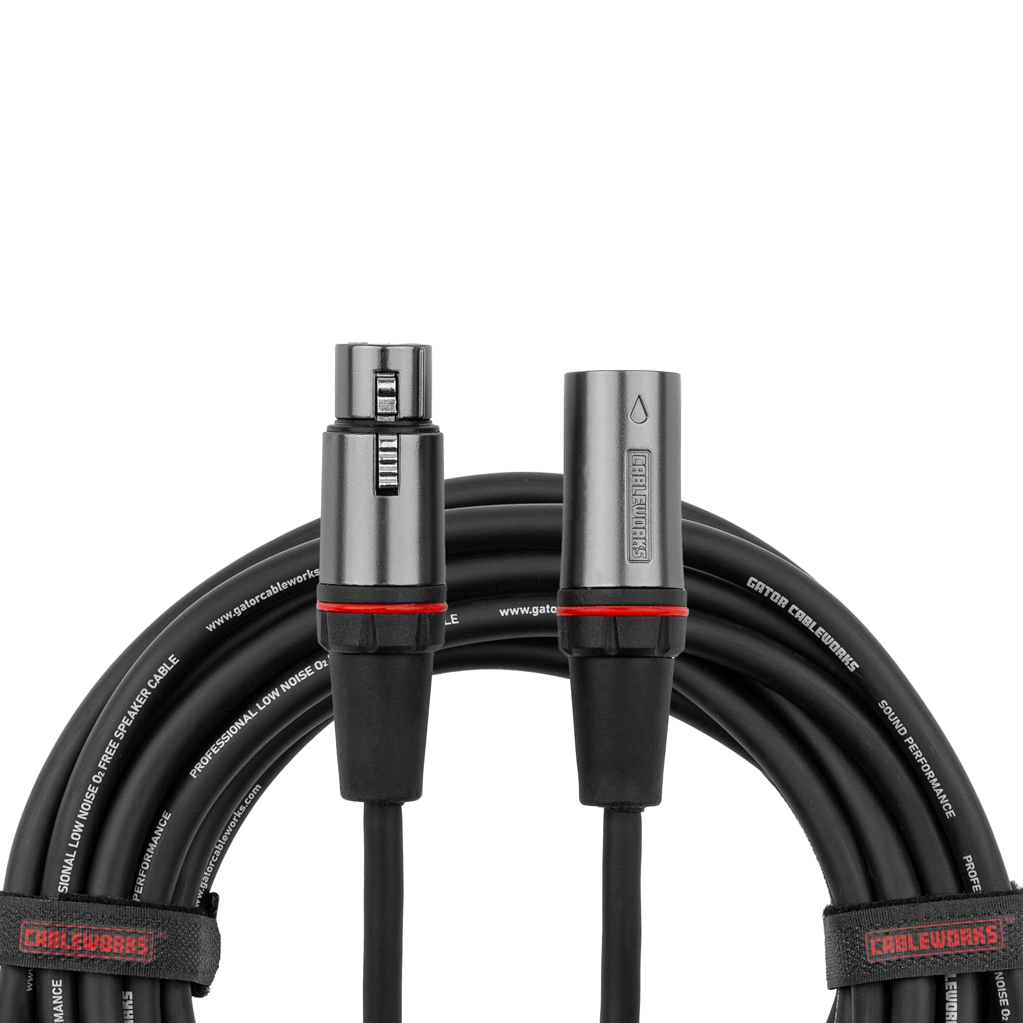 Gator Cableworks GCWH-XLR-03 3ft XLR Microphone Cable, Low-Capacitance Quad-Core OFC, Gold-Plated Connectors for Studio & Live Sound