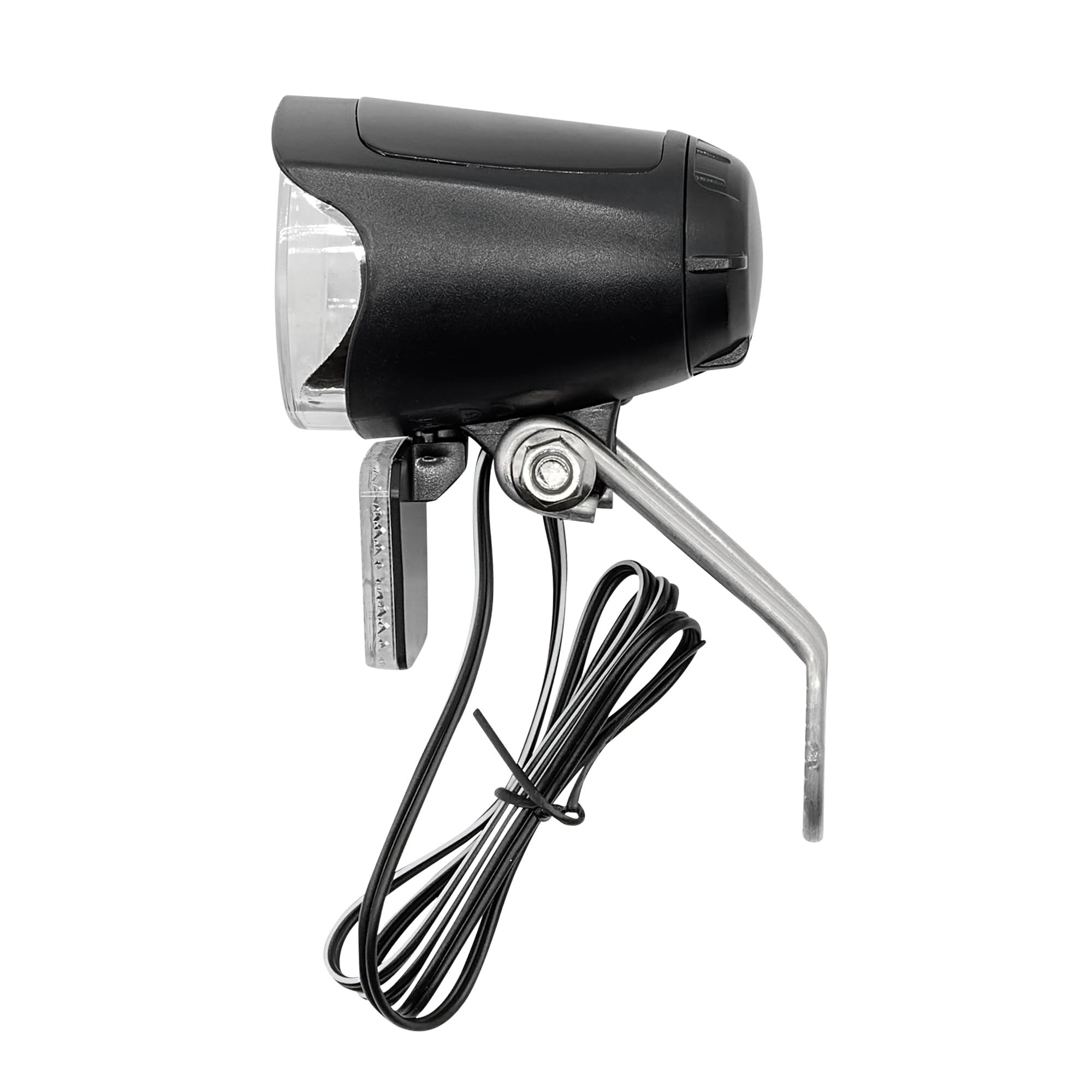 P4B LED bicycle headlight, 75 Lux, for e-bike, sensor, black, StVZO.