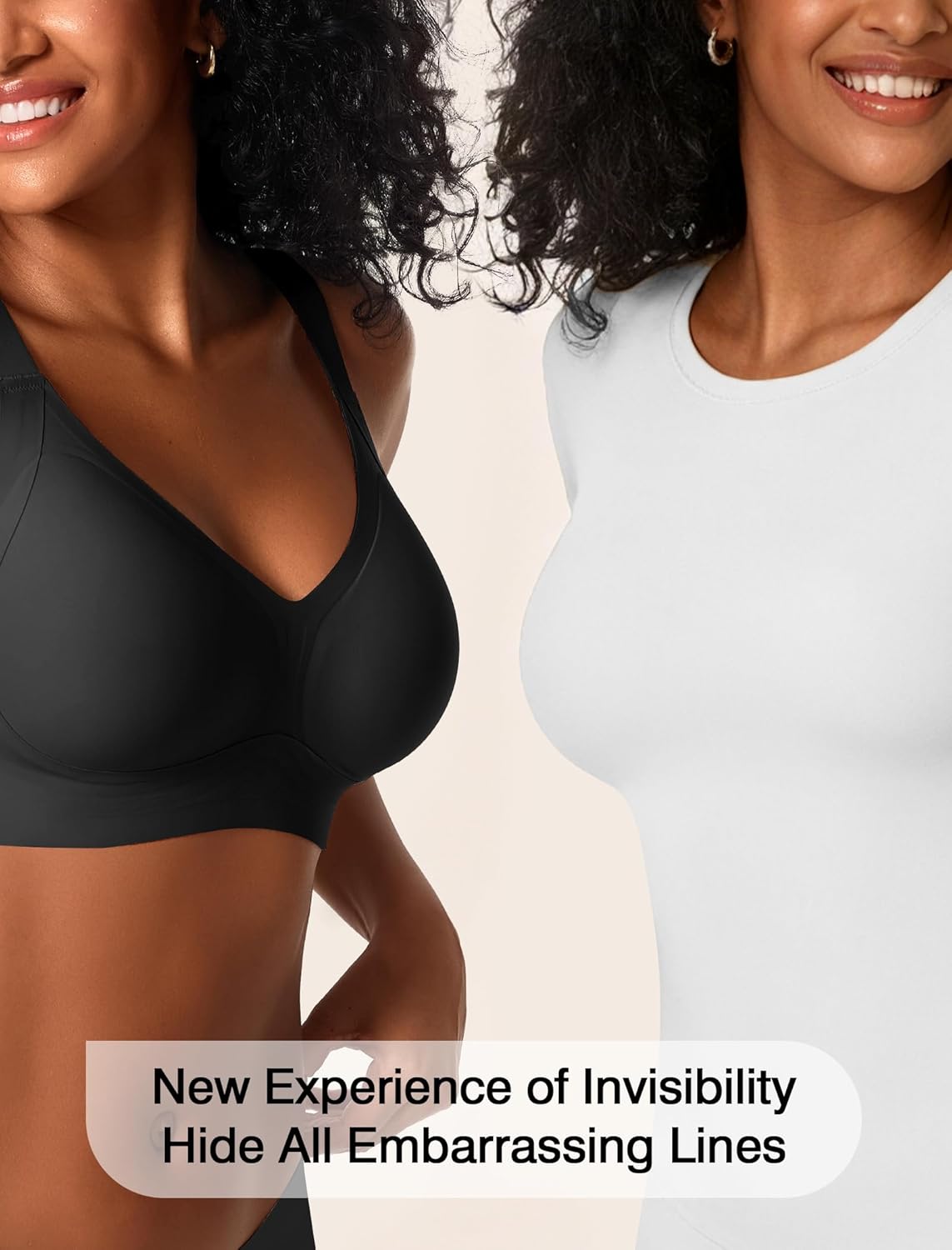 Wireless Deep V Bras Bralettes for Women Plunge Bras No Underwire Comfortable Full Coverage Everyday Tshirt Bra - Image 2