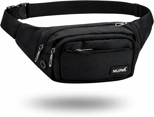 Murva Waist Bag for Men &amp; Women | RFID Safe Chest Bag with Multiple Pockets, Premium Zippers &amp; Adjustable Strap | Travel P...