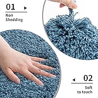 Vista 37 de Alfombra de inodoro blanca 22x24, antideslizante, esponjosa, alfombra de piso para baño en forma de U, lavable, alfombra de contorno para inodoro