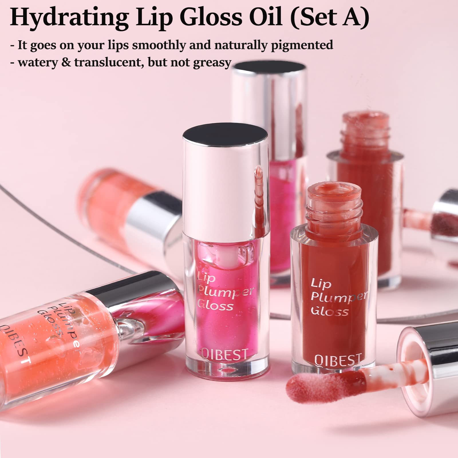 Amazon.com : QiBest 3 Colors Lip Oil, Hydrating Lip Gloss Set