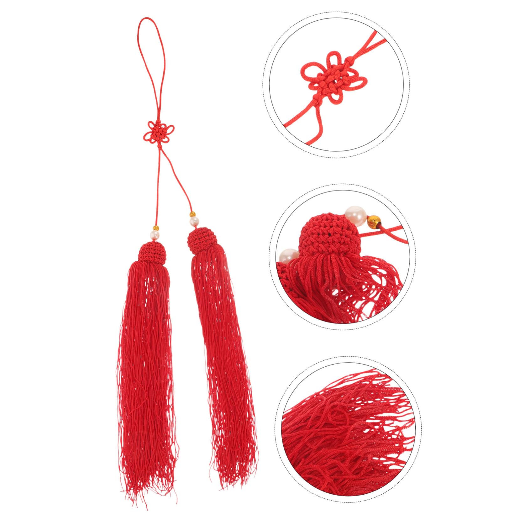 Cabilock Borla Roja de Tela para Adorno de Sable de Tai Chi, Material Seguro y Uso Versátil para Equipamiento de Práctica Marcial