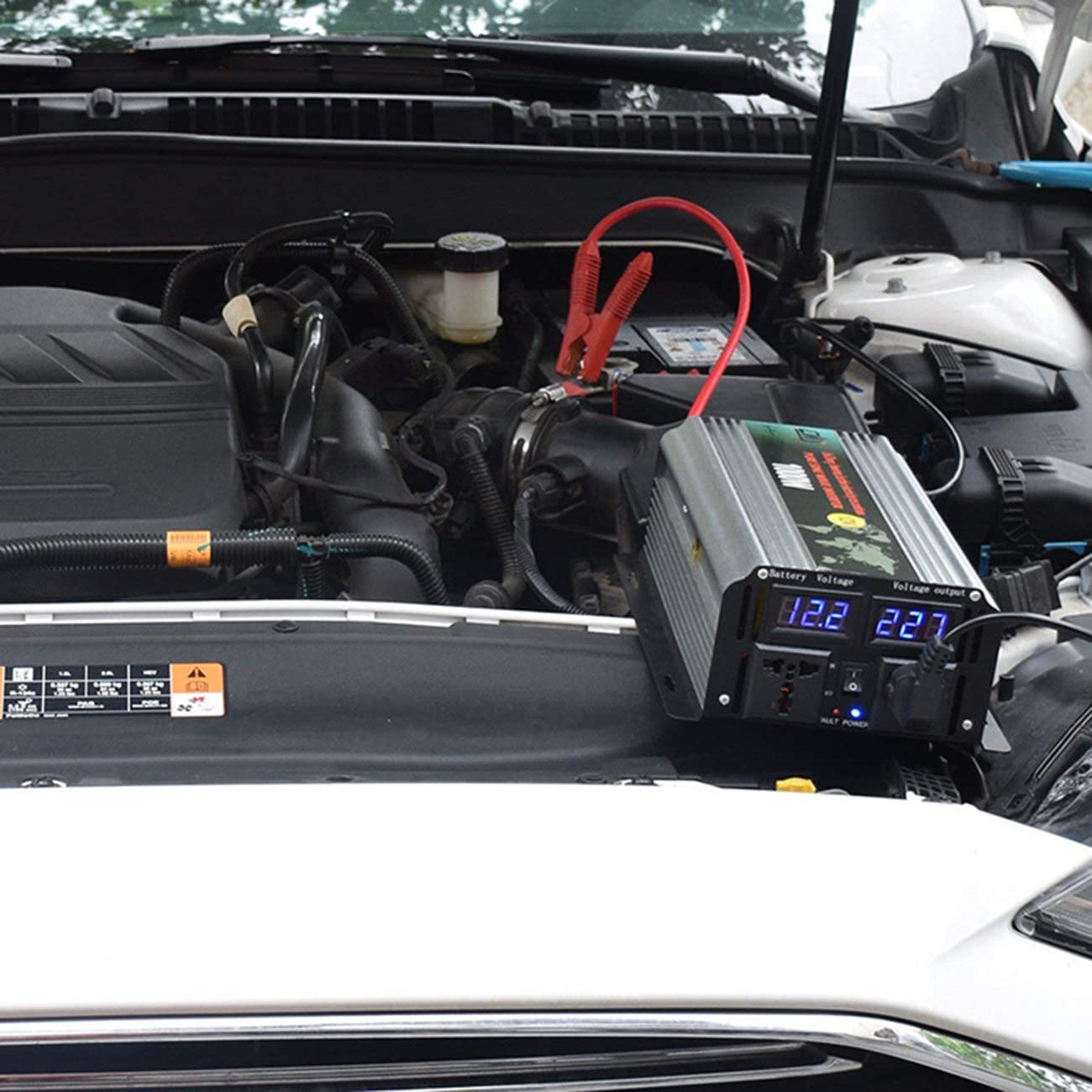 2000W 3000W 4000W 5000W 6000W fala sinusowa czysta 12V 24V 48V 60V 72V do 110V 220V DC do AC z 2 gniazdami AC, do samochodu kampera, łodzi, domowego układu słonecznego,2500W-12Vto110V