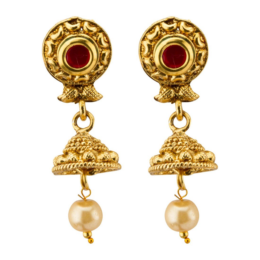 Petals Plated Necklace Set with Earrings (JG-NC-544)