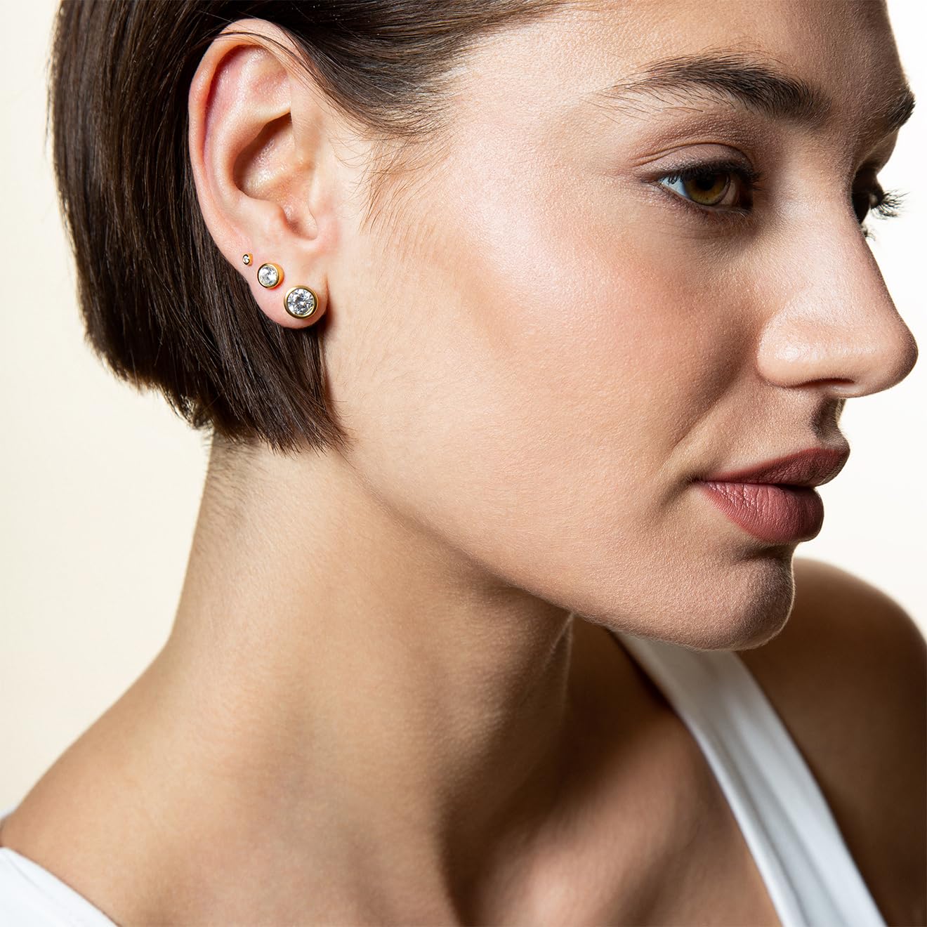 XENOX® Zarge Ohrringe - Damen Ohrringe aus hochwertigem 925/- Sterlingsilber mit Zirkonia Stein