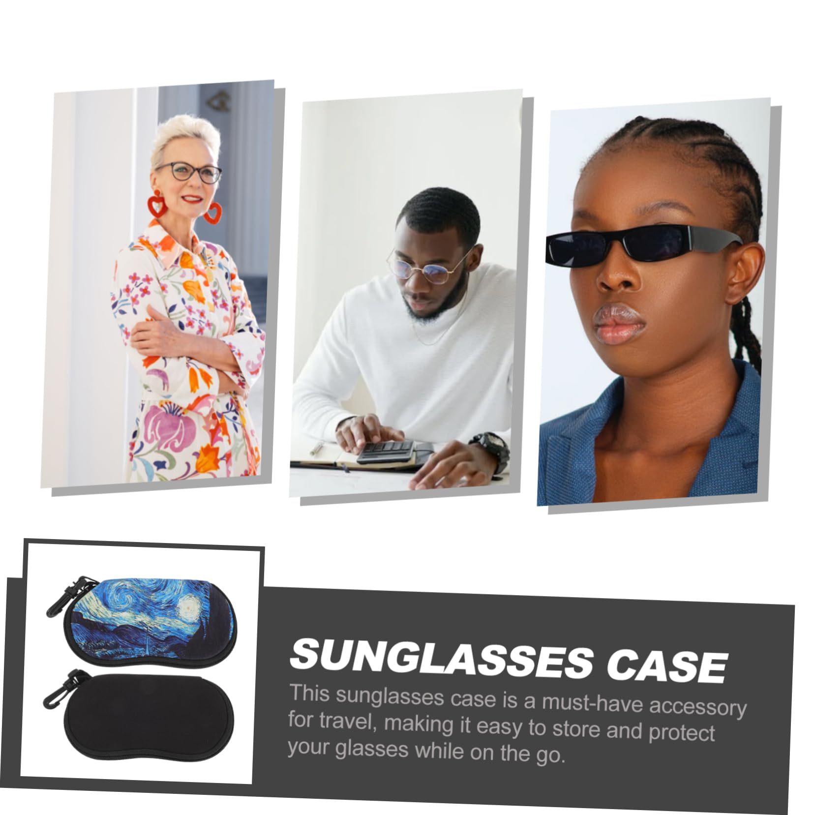 minkissy Organizador Portátil De Gafas Con Cremallera Estuche Para Gafas De Sol Estuche Para Gafas Polarizadas Estuche Rígido De Viaje Para Gafas De Sol Estuche Rígido Para Gafas De