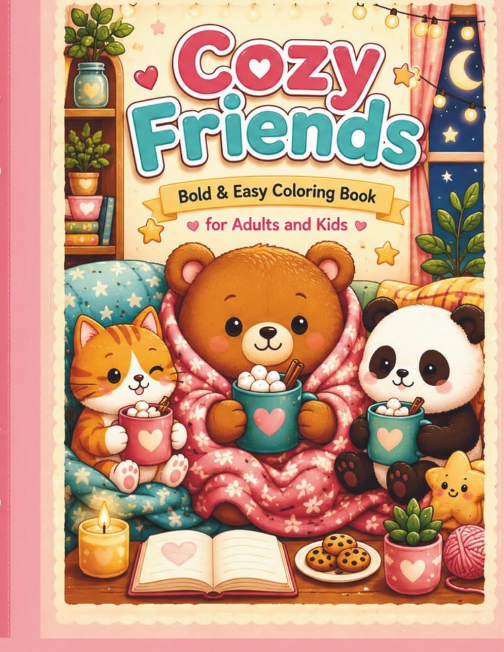 Cozy Friends: Bold & Easy Coloring Book for Relaxation and Fun