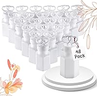 Vista 7 de Burbujas de boda a granel con varitas – (96 unidades) Mini burbujas superiores de corazón doble para bodas, regalos de fiesta de novia, compromiso