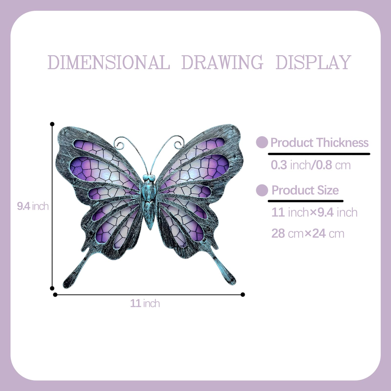 Amazon.com: POXOHO Metal Butterfly Wall Decor - Purple