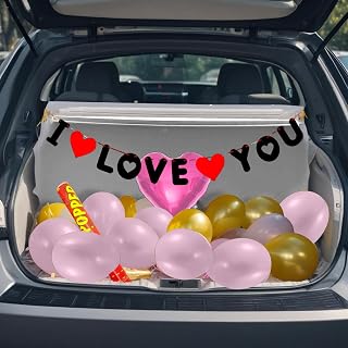 Party Propz Happy Anniversary Decoration Items - 18pcs Car Boot Decoration Combo, I Love You Balloons For Decoration, Proposal Decoration Items, Confetti Popper For Anniversary(Cardstock, Foil, Latex)