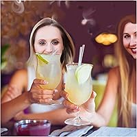 Vista 4 de Lily's Home Vasos de plástico irrompibles para huracanes. Vasos de cóctel con tallo hechos de plástico inastillable e ideales para piña colada