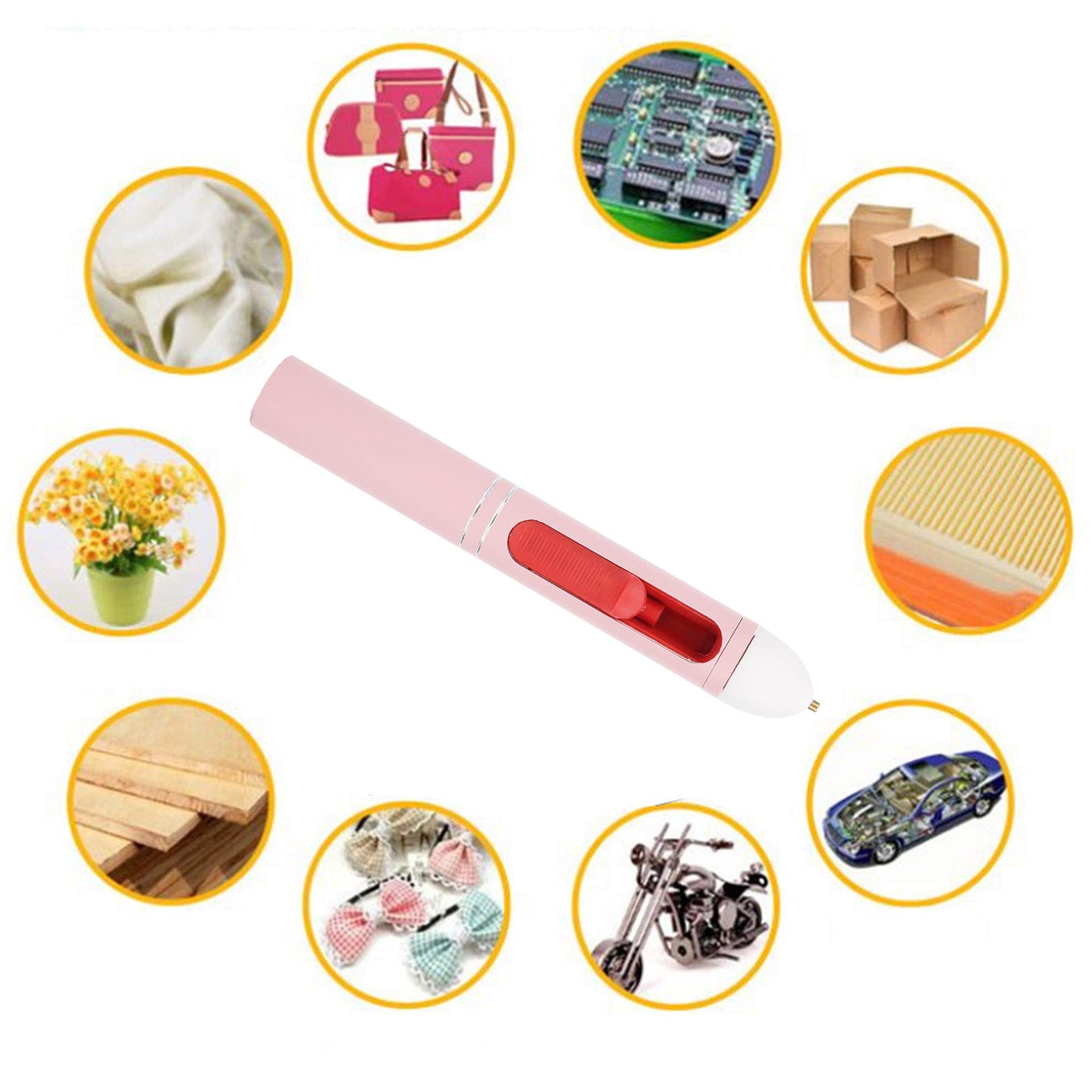 Draadloze Hot Lijmpistool, Hot Melt Lijmpistool Roze Mini Draadloze USB Opladen Draagbare Lijmen Apparatuur Set 5V