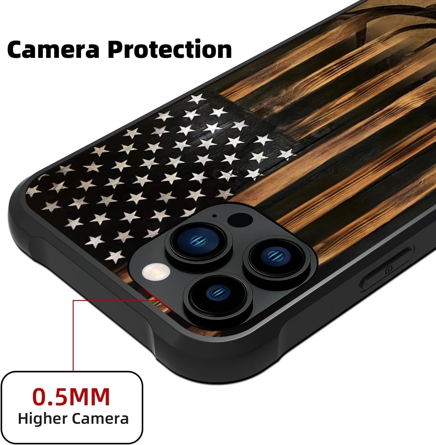 Deer American Flag Case for iPhone 13 Pro Max - Anti-Scratch, Non-Slip+Shockproof Rugged TPU Protective Case - Image 2