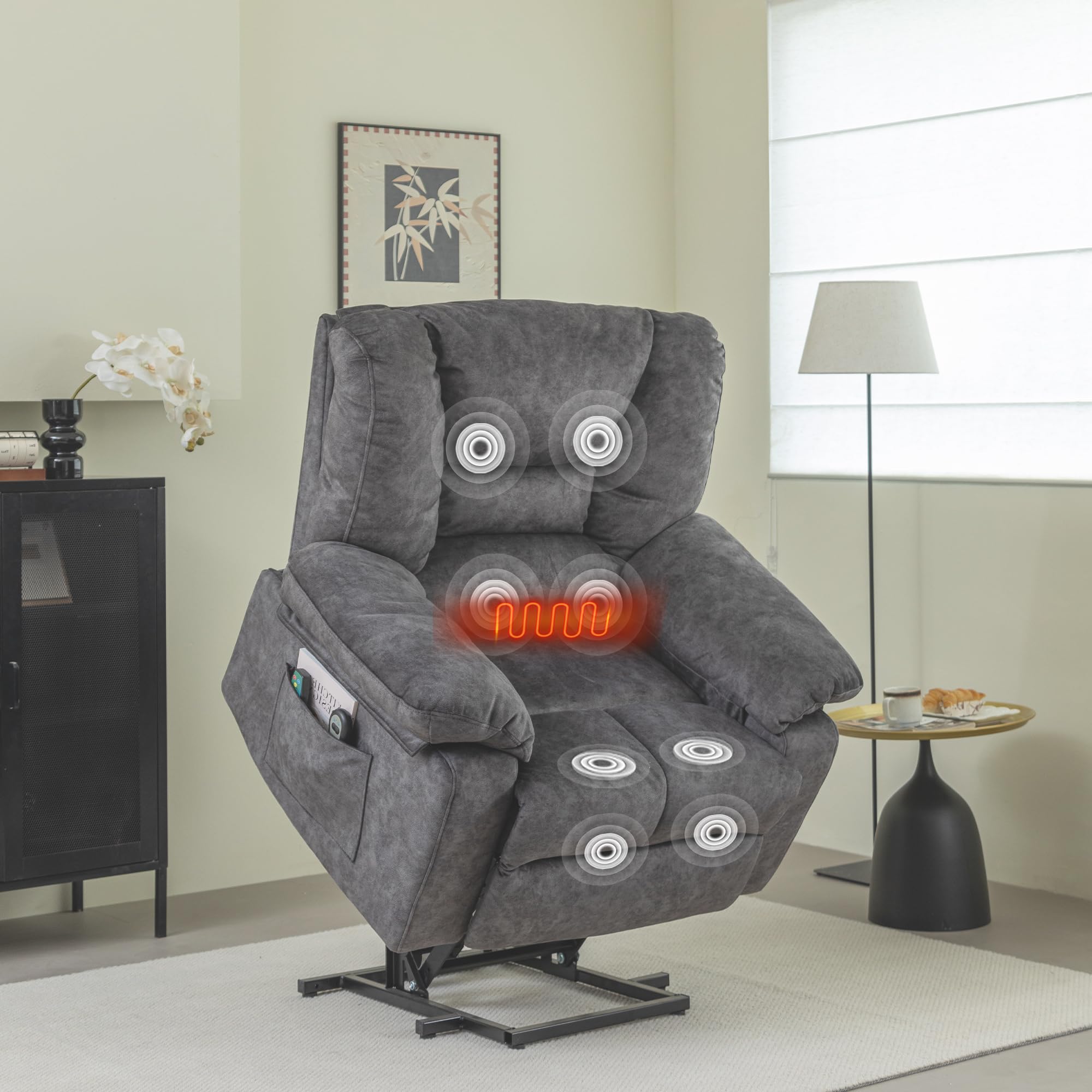 Oosofi Power Lift Recliner Chair Sofa for Elderly with Massage