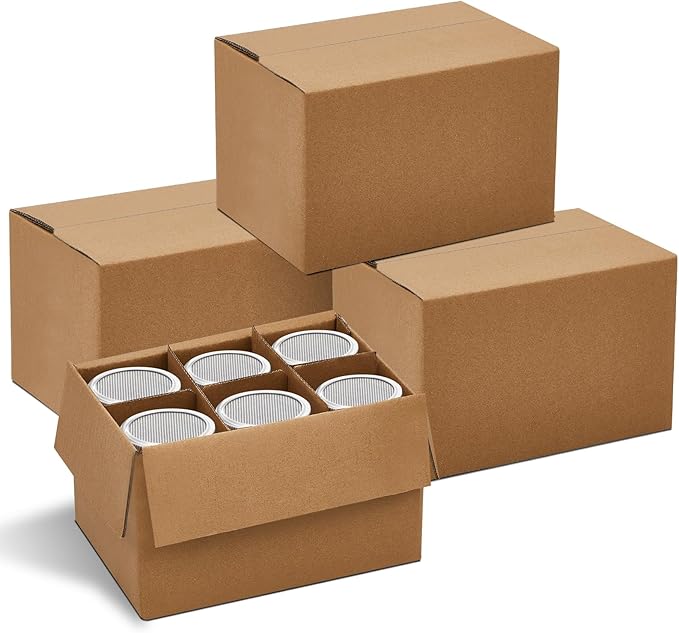 Hsei 3 Pcs Cardboard Canning Jar Storage Boxes 6 Cells Mason Jar Storage Boxes with