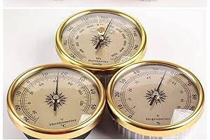 3-Piece 70mm Gold-Colored Barometers Weather Instruments Set