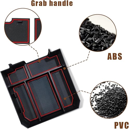 Miniatura 6 de Muslogy Bandeja de almacenamiento para Tundra 2022, organizador de consola central inferior, caja de almacenamiento organizadora de consola central
