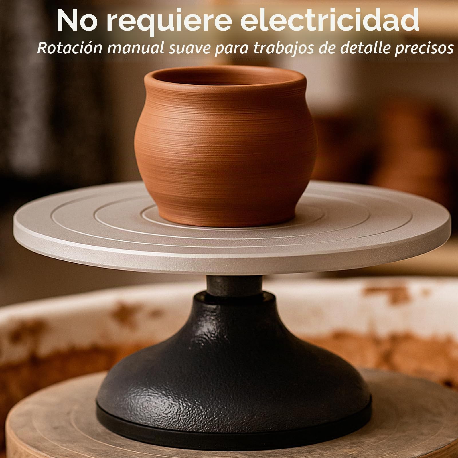 Homtone Placa giratoria de escultura de arcilla resistente de 18 cm de diámetro, Plato Giratorio Escultura de Arcilla Giratoria CeráMica de Modelado Tocadiscos
