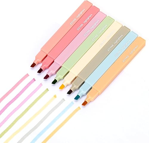 Miniatura 4 de ZEYAR - Lápices resaltadores bonitos y estéticos, colores crema, punta de cincel, a base de agua, secado rápido, sin manchado para la biblia, serie