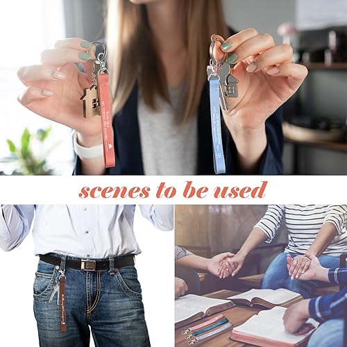 Miniatura 7 de Inbagi 50 llaveros cristianos de graduación cristiana, llavero religioso, versículo bíblico para fiesta cristiana (colores elegantes)