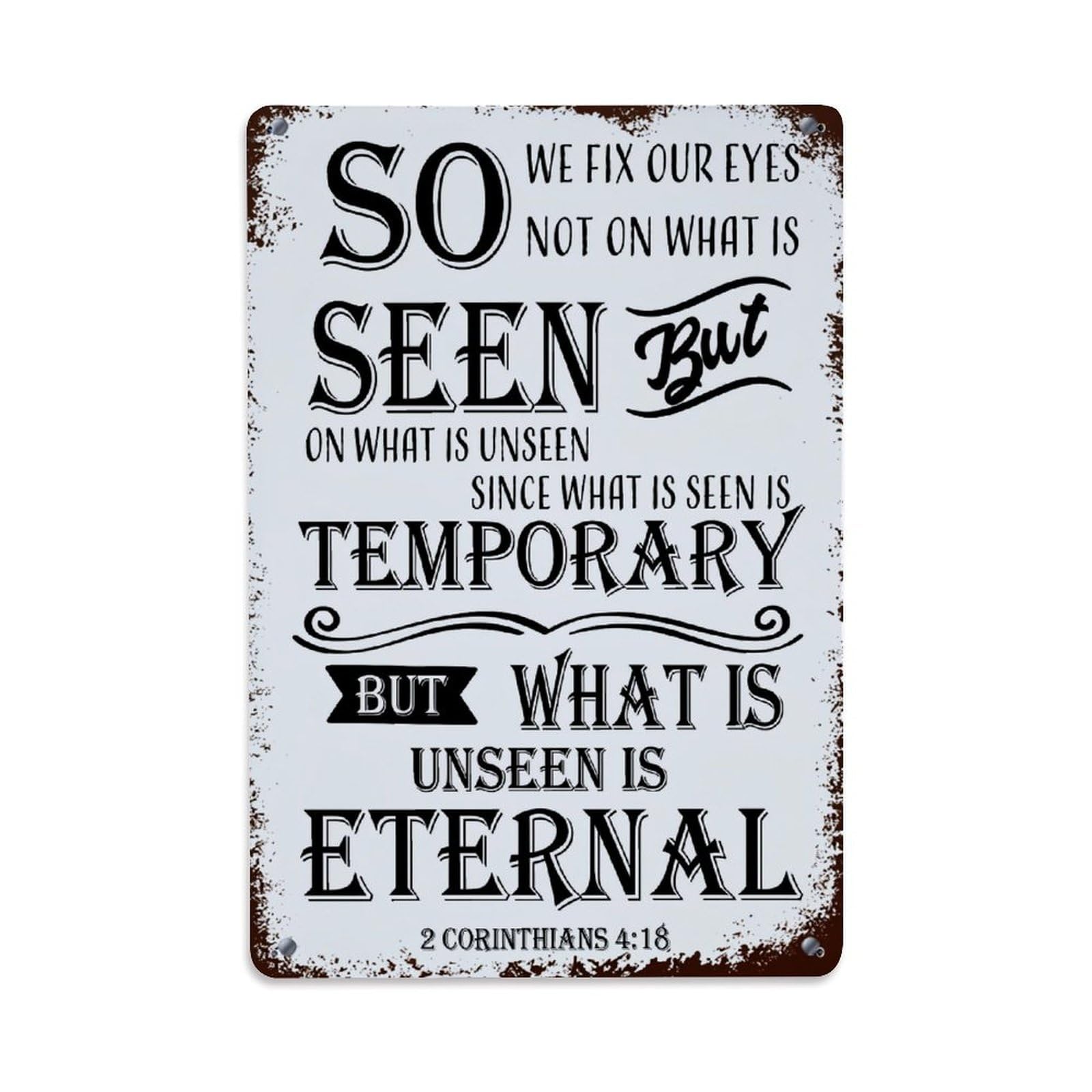 Bliveurn Vintage Biblical Verse Typography Art Print Retro Metal Tin Sign, Metal Poster For Home, Gaming Room, Studio Workshop,Bar,Garage Wall Art Decor 8X12 Inch