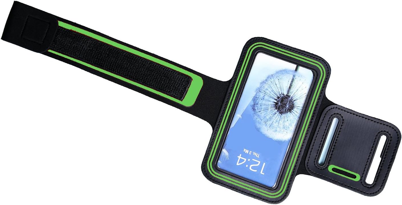 adsen(TM)Cell Phone Armbands Cases for Samsung S3 S4 S5 M7 Fits for 4.5-5.3 Inch with Key Holder Slot(Green)