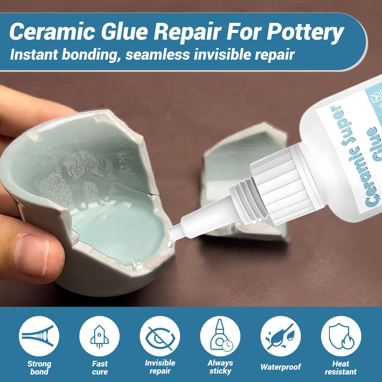 Colla Surcotto Extra Forte Per Riparare Ceramica E Porcellana - Istantanea E Resistente - Foto 9