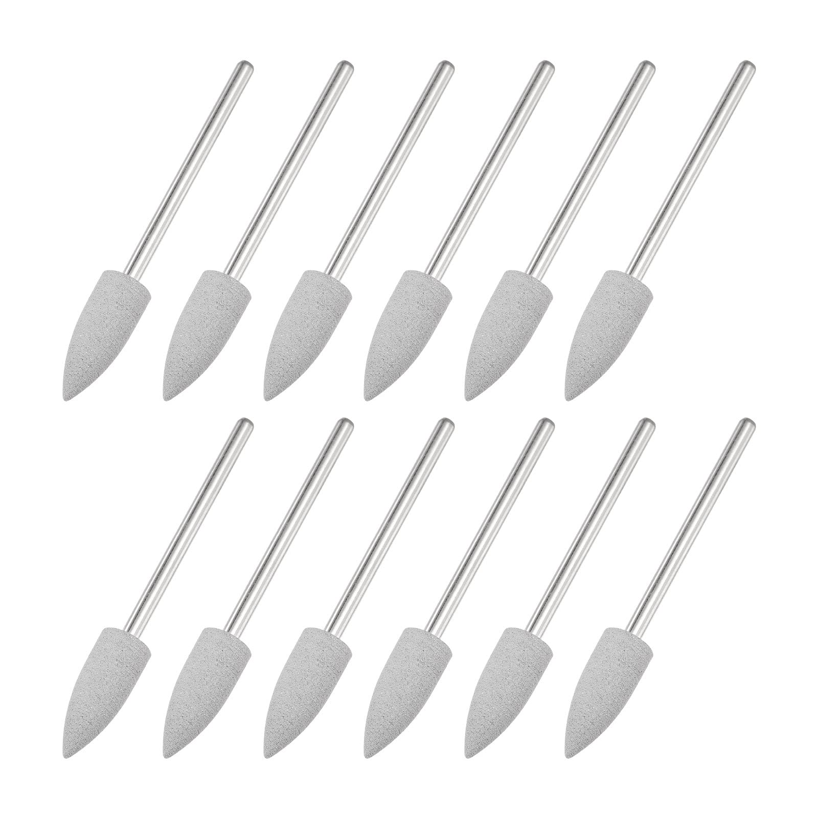 Sourcing Map 3pcs Pierres à Meuler 80 Grains Montées - Tige 1/4" Dia 6mm Pour Ébavurage Et Polissage