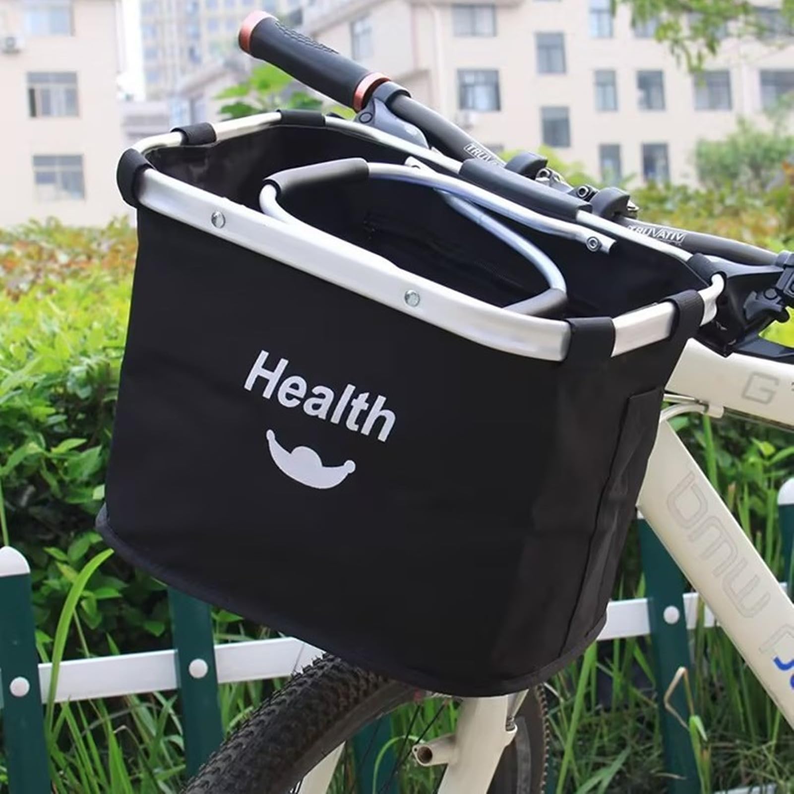 Cesta plegable para bicicleta, Cesta para bicicleta para perros, Fácil instalación Bolsa de cesta desmontable para bicicleta, con adaptador de manillar para perros pequeños, compras, pícnic