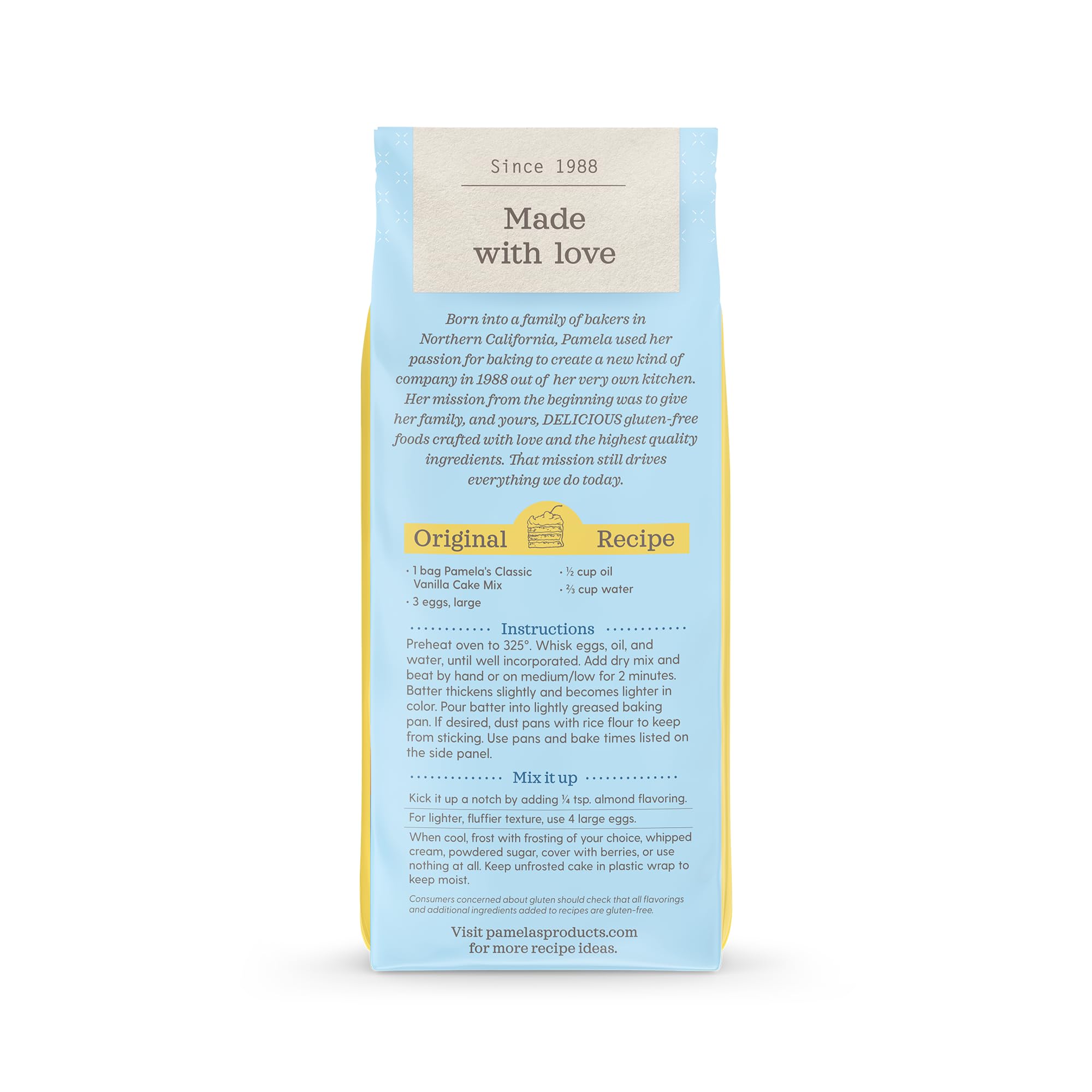 Pamela's Gluten Free Cake Mix, Classic Vanilla, 21 OZ thumbnail 2