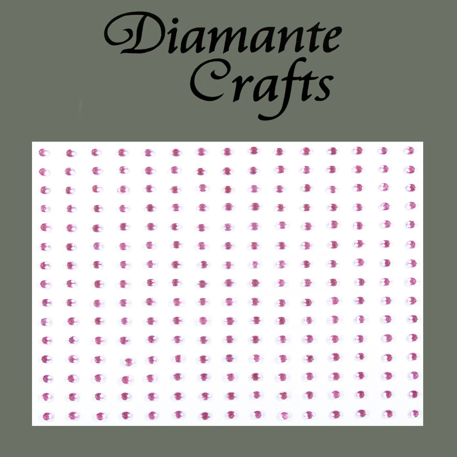 Diamante Crafts Pink 225 X 2Mm Light Diamante Self Adhesive Rhinestone Craft Embellishment Gems - Created Exclusively