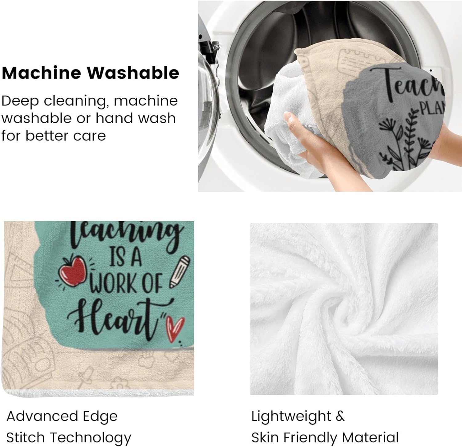 Teacher Appreciation Gifts Blanket, Best Teacher Ever Gift, Happy Teachers' Day Throw Blanket 60"x50" - Image 6