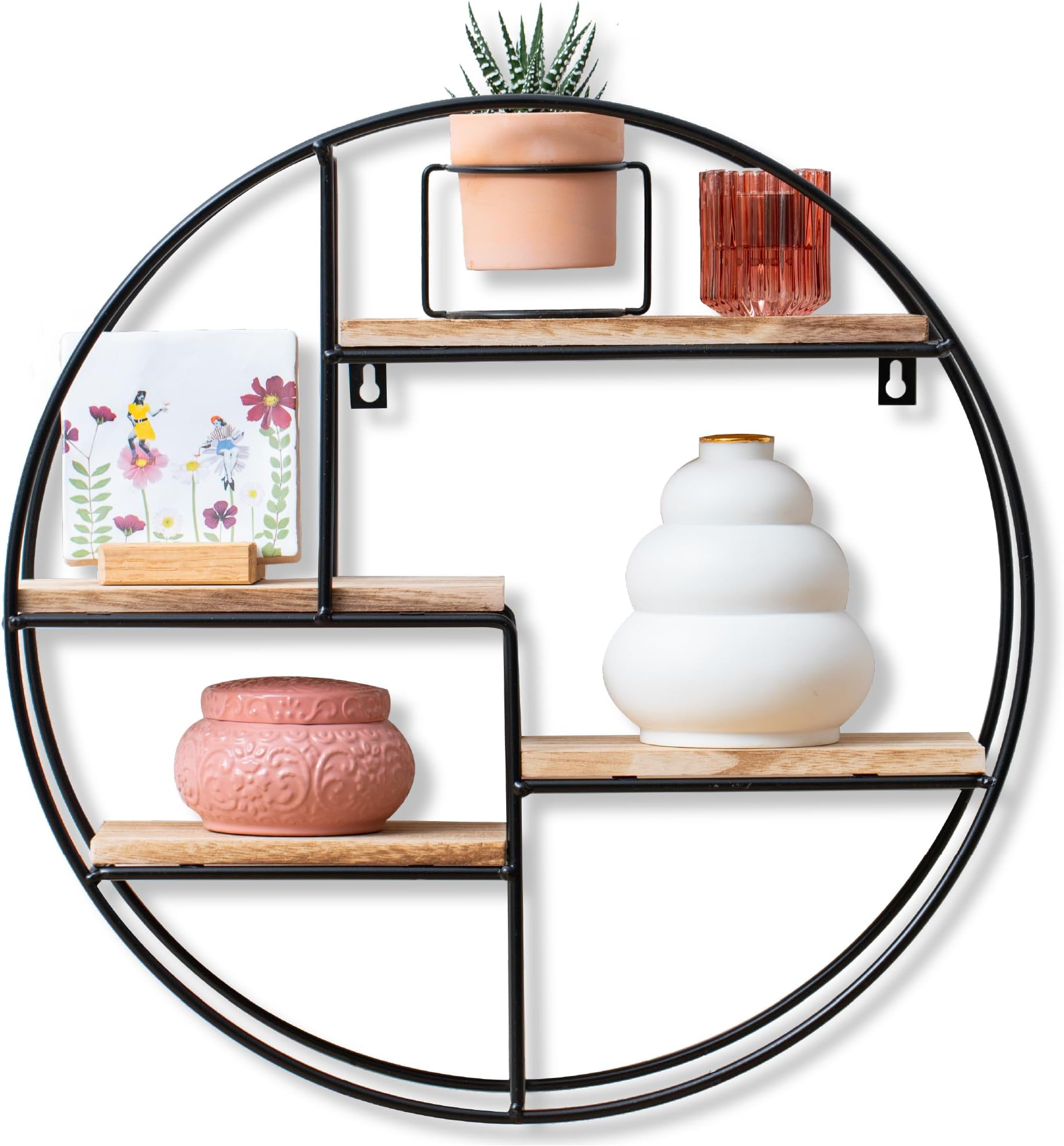 Vivol Wandregal Rund aus Schwarzem Metall Regal Rund Schwarz 4