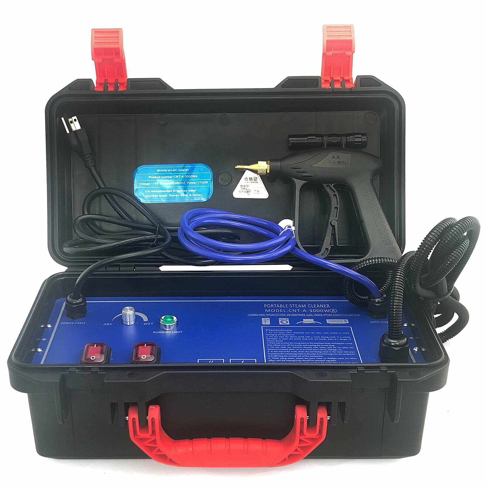 Steam Cleaner - Limpiador de vapor de mano (3000 W, alta presión, 100 - 130 °C, para coche y hogar)